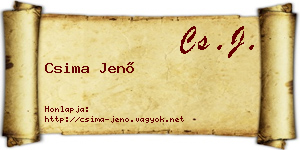 Csima Jenő névjegykártya