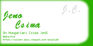 jeno csima business card